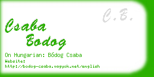 csaba bodog business card